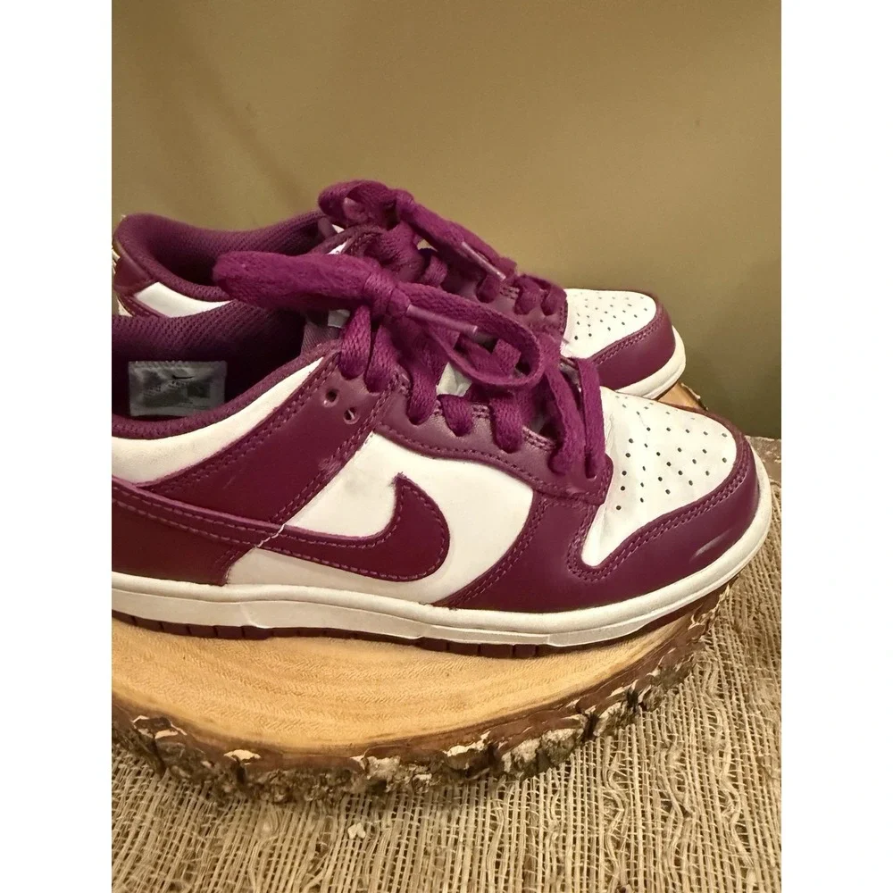Nike Dunk Low White Purple Leather - Size Kids 4Y FB9109-110
